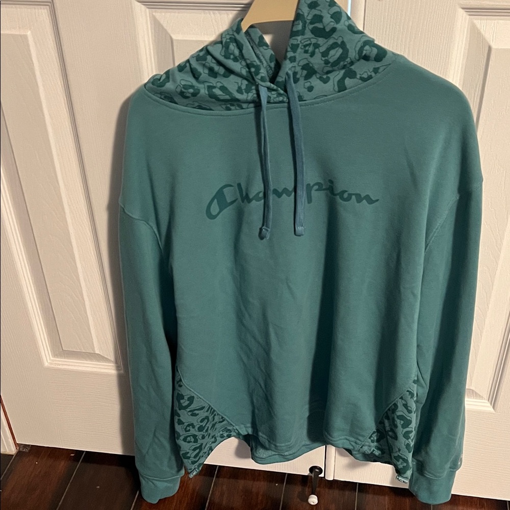 Champion Green Hoodie with Animal Print